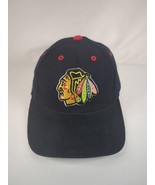 Vintage Chicago Blackhawks Hat Logo Athletic Black Snapback Hockey NHL - $582.41 MXN