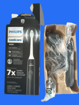 Philips Sonicare 4100 Series Sonic Toothbrush Black Pressure Sensor 2x I... - $21.99