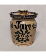 Jam Crock Jar With Lid Three Rivers Pottery Coshocton Ohio Speckled Spon... - $24.95