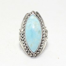 925 Sterling Silver Larimar Ring Handmade Jewelry Gemstone Ring - £52.44 GBP