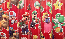 1 Roll Red Mario Super Mario Luigi Yoshi Birthday Christmas Wrapping Pap... - £6.39 GBP