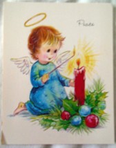 Little Angels Greeting Christmas Card 1970s New - $1.99