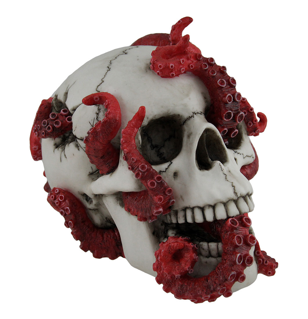 Primary image for The Abyss Lurks Within Red Octopus Inhabiting a Human Skull Statue