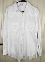 Vintage Saddlebrook USA  White Western Shirt Large Pearl Snaps - £12.17 GBP