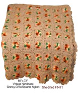 Vintage Handmade Granny Circle Crochet Blanket Afghan (well made) - £31.42 GBP