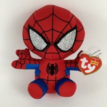 Ty Beanie Babies Marvel Spider-Man 6&quot; Plush Bean Bag Stuffed Toy Figure ... - $330.52 MXN