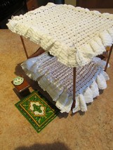 &quot;&quot;Victorian Doll House Bedroom Set&quot;&quot; - 10 Pieces, Canopy Bed, Cradle, Quilt - £26.66 GBP