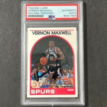 1988-89 NBA Hoops #274 Vernon Maxwell Signed Card AUTO PSA Slabbed Spurs - £63.94 GBP