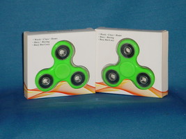 FIDGET HAND SPINNERS  Set of 2 GREEN High Quality Low Noise BRAND NEW IN... - £1.74 GBP