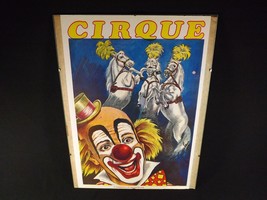 1990 Cirque Circus Poster Clown &amp; Prancing Horses Under Glass Juazo La Signed - £13.22 GBP