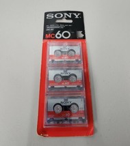 Sony MC-60 Microcassette Recordable Blank Cassette 3 pack 60 min New &amp; Sealed - £7.39 GBP