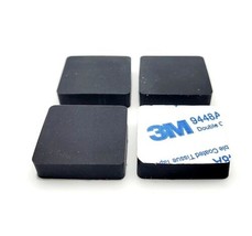 1&quot; Wide Square Rubber Stick on Feet 1/4&quot; Thick 3M Adhesive Backing Bumpe... - £9.10 GBP+