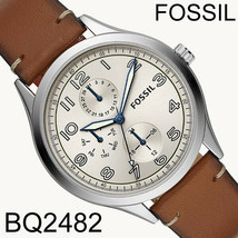 NIB Fossil Wylie Multifunction Luggage Leather Watch BQ2482 $129 Retail FS - $64.34