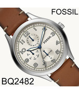 NIB Fossil Wylie Multifunction Luggage Leather Watch BQ2482 $129 Retail FS - $64.34