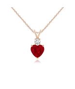 ANGARA 0.88 ctw Heart Natural Ruby Pendant Necklace in 14K Solid Gold (AAA) - $4,750.65