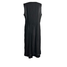 Adrianna Papell Womens Dress Size 14 Black Cotton Sleeveless Lined Pleated - $44.55