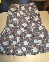 Kathie Lee Woman Skirt Elastic Waist Women’s 16W Blue With Floral Design  - $14.16
