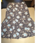 Kathie Lee Woman Skirt Elastic Waist Women’s 16W Blue With Floral Design  - $264.21 MXN