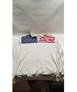 Disney American Flag 1/4 Zip Pullover Sweater XXL Cream Patriotic USA Stars - $33.87 CAD