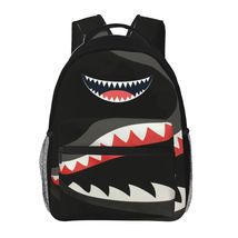 shark smile face school backpack  bookbags mouth schoolbag for boys girl... - $26.99