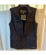 Eddie Bauer Womens Atlas Vest Blue Waist Length Full Zip Pockets Travel ... - £35.37 GBP