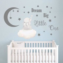 Dream Big Little One Wall Decals Elephant Inspirational Quotes Kids Wall Sticker - £22.72 GBP