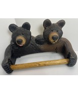 Large Carved Wood Handmade Bear Rustic Cabin Paper Town Holder 14” From ... - £21.04 GBP