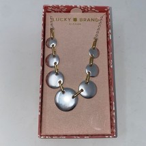 Lucky Brand necklace Circle Dangle princess collar 16&#39; gold toned silver... - $21.78