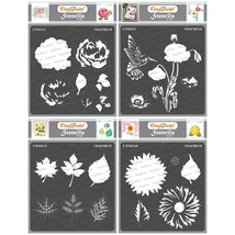 Flower Stencils For Painting On Wood, Canvas, Paper, Fabric, Floor, Wall... - £21.16 GBP