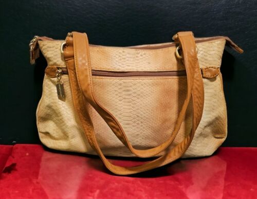 Donald J Pliner Shimmery Tan large BOHO  Snake Skin Hobo Bag Purse - $89.05