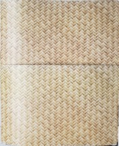 Set Of 2 Same Plastic Placemats w/cork back(11&quot;x17&quot;) Golden Woven Wood Design,Kr - £10.07 GBP