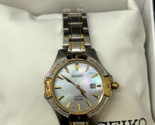 NEW* Seiko SUT124 Women&#39;s Solar Two Tone Diamond Watch MSRP $450! - $450.00