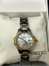 NEW* Seiko SUT124 Women&#39;s Solar Two Tone Diamond Watch MSRP $450! - £358.88 GBP