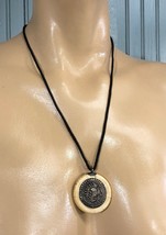 Medallion Pendant Rope Knotted Boho Hippie Retro Necklace - £15.53 GBP