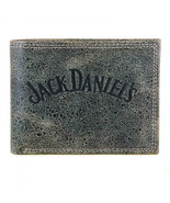 Jack Daniel&#39;s Charcoal Leather Billfold Wallet Black - $44.98