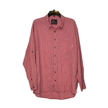 Drake Mens Outdoor Shirt Size Large Pink Plaid Lightweight Roll Up Sleeves Fish - £19.83 GBP