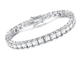 Bracelet for Women 18K White Gold Plated 4mm 5mm - $700.86 MXN