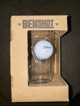 NIB BenShot Golfball Pint Glass Made in the USA 16 OZ Titleist 1 TruFeel Ball - £20.87 GBP