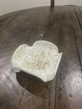 Italian Murano Art Glass Candy Dish Ash Tray Scalloped Edges Gold Flecks... - $544.63 MXN