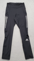 adidas Track Pants Women&#39;s XS Black 3 Stripes Tight Fit Skinny Leg Back Zip Logo - £18.35 GBP