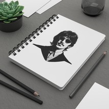 Ringo Starr Beatles Black White Portrait Glossy Spiral Notebook 5x7in - £15.47 GBP