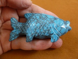 (Y-FIS-TR-709) blue Howlite tropical FISH gemstone carving gem fishes aq... - £13.78 GBP