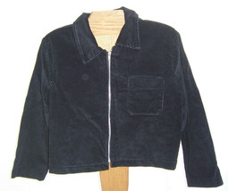 Switch USA Black Corduroy Full Zipper Jacket Coat Misses Size 14 - £15.57 GBP
