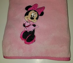 Minnie Mouse Disney Baby Pink Fleece Security Blanket Lovey SOFT 30&quot; x 40&quot; - £23.00 GBP