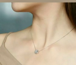 0.75ct Imitación Diamante Nudo Colgante Collar Para Mujer 14k Oro Blanco Chapado - £104.32 GBP