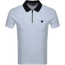 Michael Kors Men&#39;s Modern Fit Half Zip Polo Shirt Dusty Sky Blue-XL - £27.15 GBP