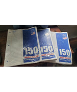 Lot Of 3 150 Sheets Of Notebook Paper Norcom  Wide Ruled School Supplies - $9.99