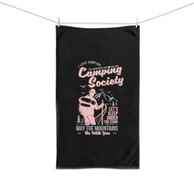 Custom Camping Hand Towel | Pink and Gray | Polyester and Cotton - £14.77 GBP