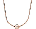 Essence Necklace 14K Rose Gold Plated Barrel Clasp Necklace Fit Small Ho... - £30.64 GBP+