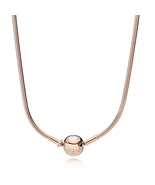 Essence Necklace 14K Rose Gold Plated Barrel Clasp Necklace Fit Small Ho... - £30.97 GBP+